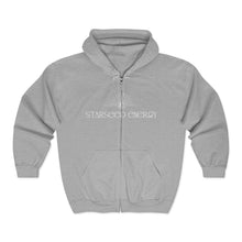 Load image into Gallery viewer, &#39;Starseed Energy&#39; — Minimal White Logo Full‑Zip Sweatshirt