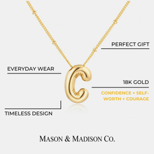 Load image into Gallery viewer, 18K Gold Letter Pendant Necklace