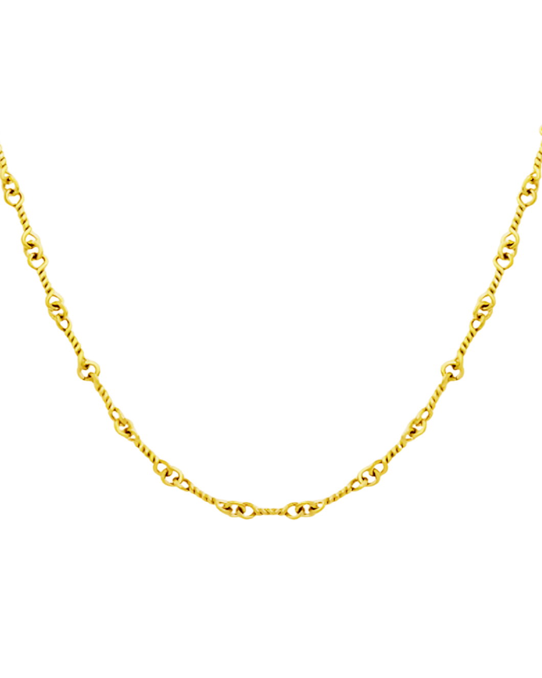 18K Gold Rope Link Chain Necklace