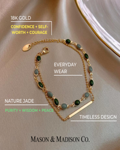 Load image into Gallery viewer, 18K Jade Necklace Bracelet Bundle Set