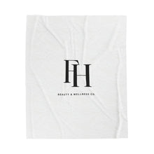 Load image into Gallery viewer, Plush &#39;FH&#39; Monogram Throw Blanket