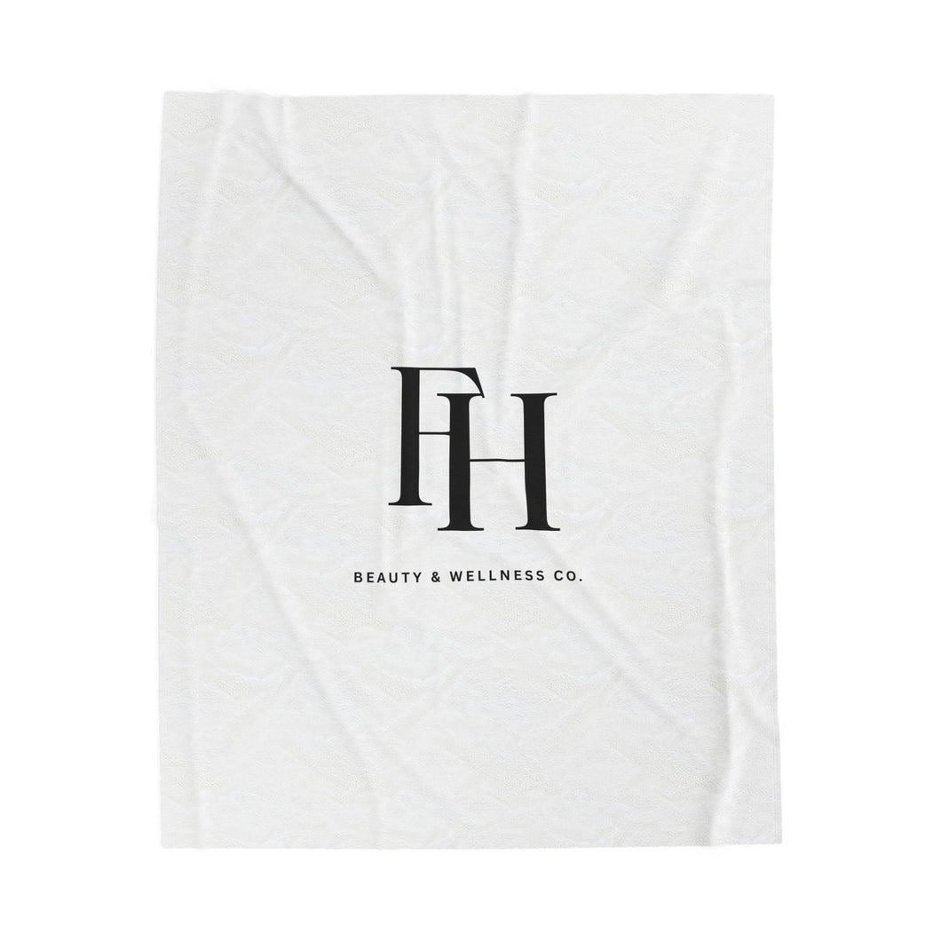 Plush 'FH' Monogram Throw Blanket
