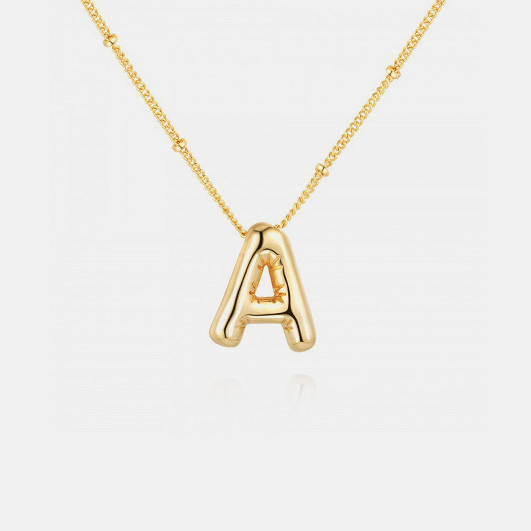 18K Gold Letter Pendant Necklace